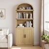Shelf Arched Bookshelf Tall Bookcase Farmhouse Display Storage Rack Wooden Bookshelves - 3 of 4