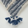 20"x20" Irregular Geometric Striped Polyester Filled Pillow Navy - Donny Osmond Home: Cotton Canvas, Zippered, Indoor Use - 3 of 4