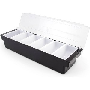 Aoibox 6-Compartment Condiment & Garnish Tray with Lid, Lightweight Plastic Caddy for Bartenders, Outdoor Parties & Home Bars, Easy to Clean & Carry - 1 of 4