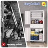 Acekool 73'' Metal Storage Cabinet with Wheels, Locking Doors, 2 Drawers, Adjustable Shelves for Garage Office, White - 4 of 4