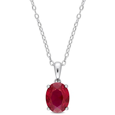 EVERLY JEWELRY | Sterling Silver Pendant with Gemstone and Created Gemstone – Multiple Stone Options