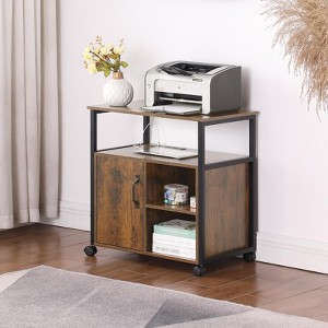 GDFStudio Flossie Wood and Metal File Cabinet with Built-in Charging Ports - 1 of 4