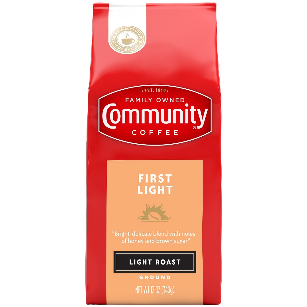Community Coffee First Light Roast Ground Coffee - 12oz: Arabica Beans, Unflavored, Source Varies