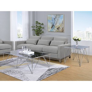 2pc Macie Occasional Coffee Table & End Table Set Chrome - Picket House Furnishings, Silver