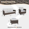 EAGLE PEAK Ocean Vista 5 piece Outdoor Patio Furniture Set,  Wicker Conversation Set with Cushions Swivel Chairs - 3 of 4
