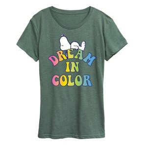 Women's - Peanuts - Dream In Color Short Sleeve Graphic T-Shirt - 1 of 4