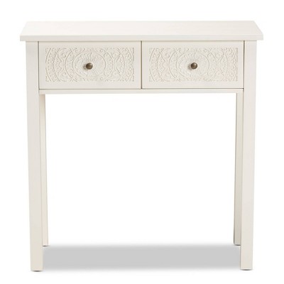 Lambert Classic White Firwood 2-Drawer Console Table