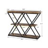 GOCAPTAIN 39" Narrow Console Tables for Entryway, 3-Tier Sofa Table with Round Metal Base and Storage Shelves for Living Room, Hallway, Foyer - 2 of 4