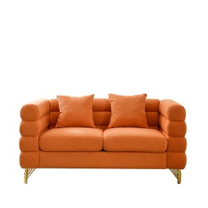 SKRAN 2 Seater Comfy Modern Sectional Sofa, 60'' Oversized Sofa, Soft Fabric Comfy Sofa with 2 Pillows for Living Room,Bedroom,Office - 1 of 4