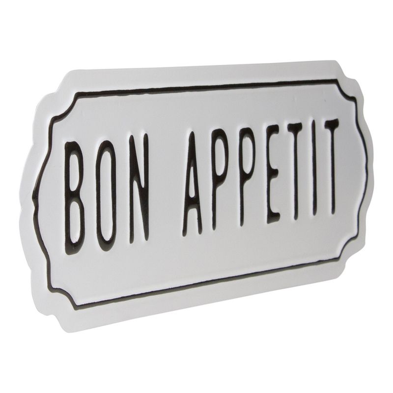 Northlight Metal "Bon Appetit" Sign Wall Decor - 14" - Black and White, 3 of 6