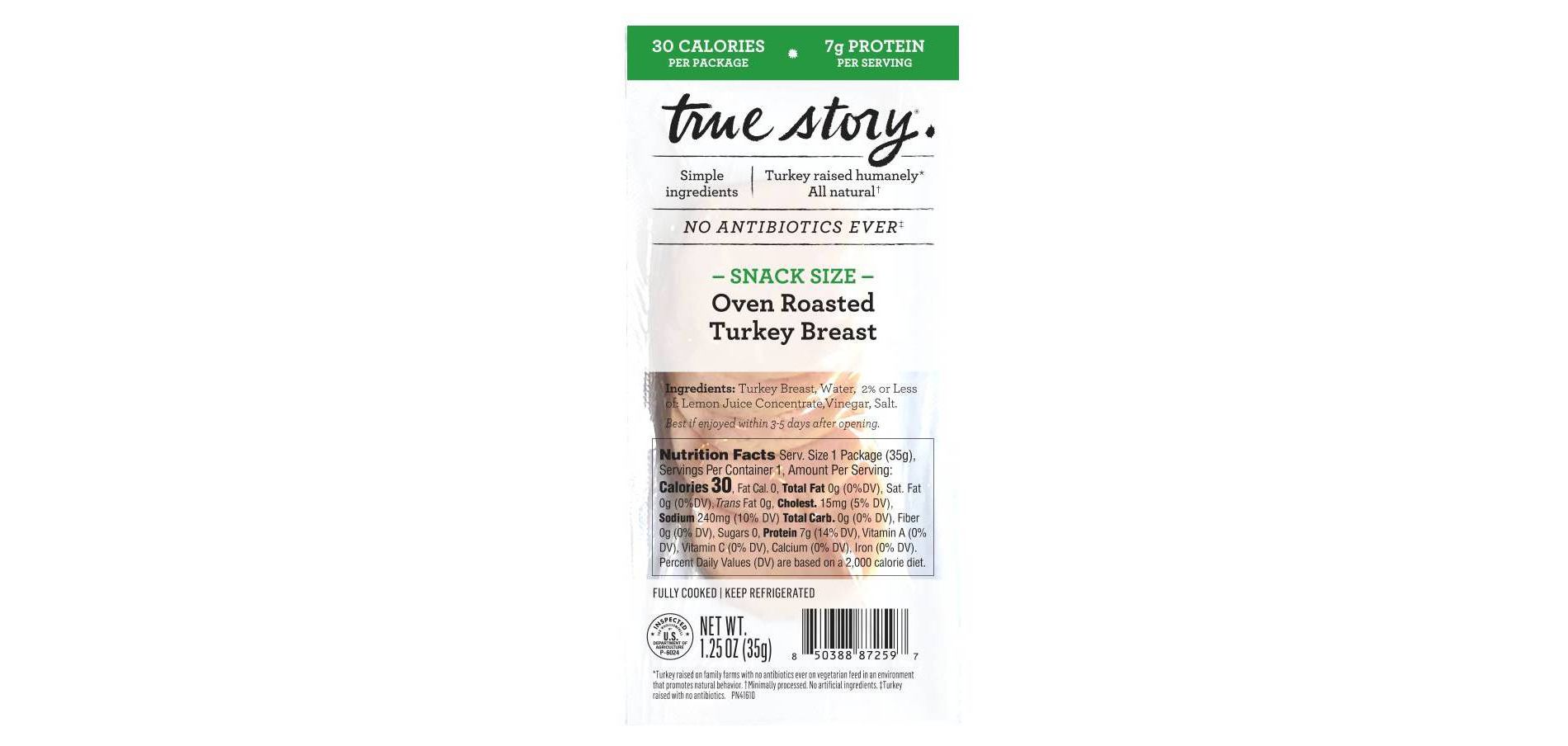 True Story Single Serve Deli Turkey Snack - 1.25oz