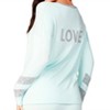 Women's Long Sleeve Love V-Neck Top - french kyss - image 2 of 4