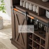 TROPOW Bar Cabinet 75" Tall Coffee Hutch Large Kitchens Hutch Farmhouse Coffee Bar Cabinet Cupboard with Sliding Barn Door - 4 of 4