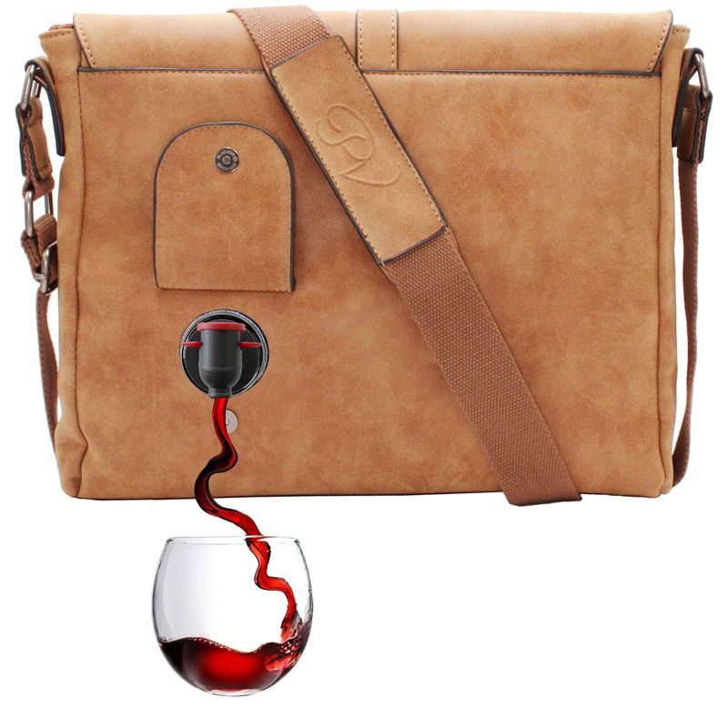 PortoVino Canvas Tote Bag that Holds and Pours 2 bottles of Wine, 1 of 6