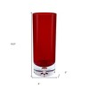 HomeRoots 11" Red Crystal Glass Cylinder Table Vase - 3 of 3