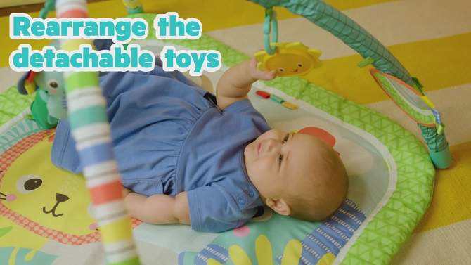 Bright Starts Wild Wiggles Baby Activity Gym &#38; Machine-Washable Play Mat - Green, 2 of 18, play video