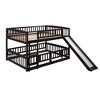 Grungis Full Over Full Loft Bed with Fence and Ladder,Modern Bunk Bed with Slide,Loft and Bunk Bed for Bedroom - 4 of 4