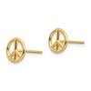 Black Bow Jewelry 8mm 3D Peace Sign Post Earrings in 14k Yellow Gold - image 2 of 4