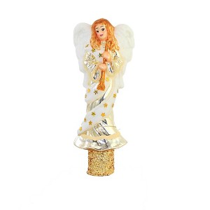 Blubom 7.25 In Angel W/ Trumpet Tree Topper Finial Christmas Religious Wing Tree Toppers - 1 of 3
