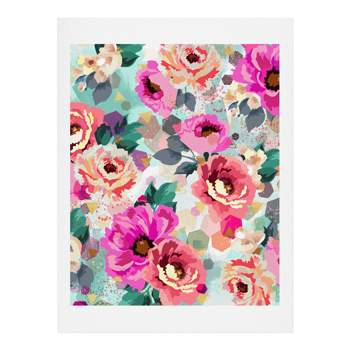 8"x10" Marta Barragan Camarasa Abstract Geometrical Flowers Art Print Unframed Wall Poster Pink - Deny Designs