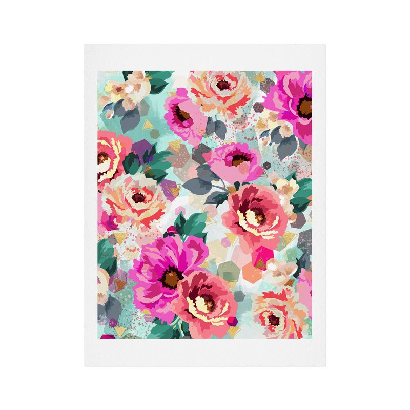 8"x10" Marta Barragan Camarasa Abstract Geometrical Flowers Art Print Unframed Wall Poster Pink - Deny Designs, 1 of 6