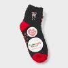 Kid's Embroidered 2pk Cozy Ankle Socks with Grippers - 2 of 3
