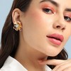 SOHI Women's Crystal Flower Stud Earrings - 3 of 4