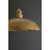 Brass and Wood Hanging Pendant Light – Antique Finish – 32"Tall by Kalalou - 2 of 4
