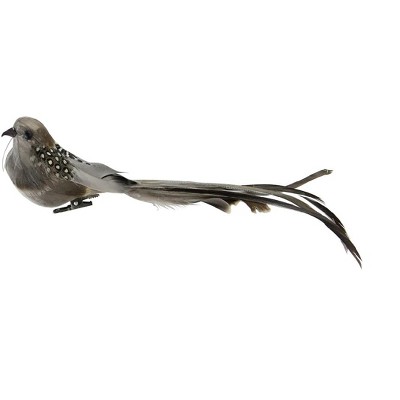 Northlight 5.75" Gray Clip On Bird With Feathers Christmas Ornament