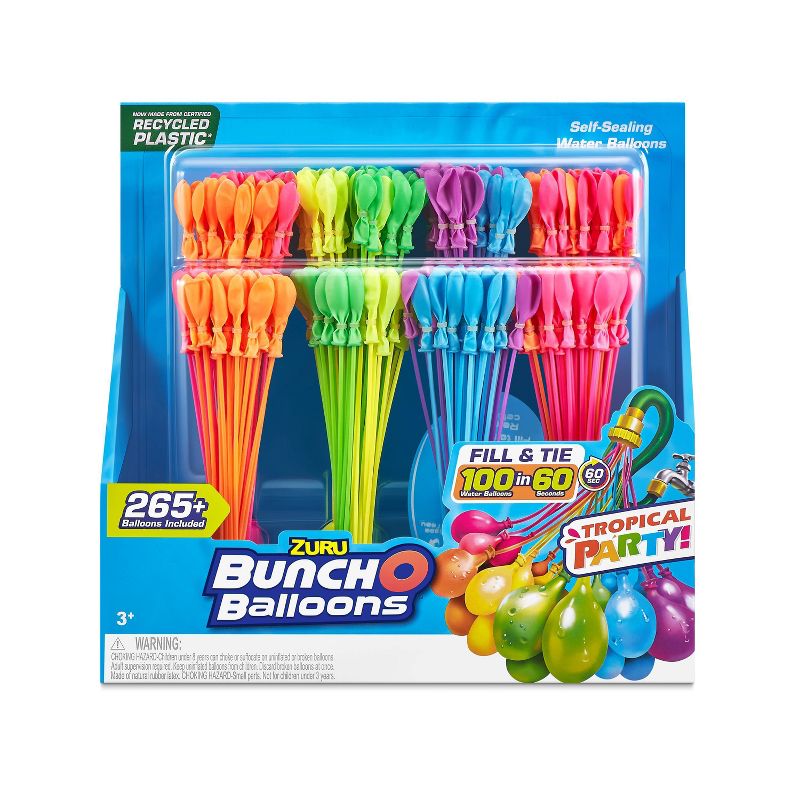 Bunch O Balloons Tropical Party Rapid-Filling Self-Sealing Water Balloons by ZURU - 8pk, 1 of 11