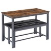Dining Table Set 3 Piece Kitchen Dining Room Table Set With 2 Dining Benches Farmhouse 4-Person Rectangle Dinette For Living Room Small Space - 4 of 4