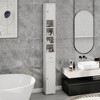 Sevobal Bathroom Storage Cabinets, Double Door Lockers with Drawer and Open Storage Shelf, Upright Storage for Bathroom, White, 7.87"*7.87"*70.86" - 2 of 4
