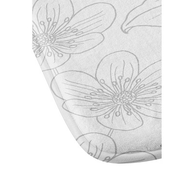 Emanuela Carratoni Line Art Floral Theme Memory Foam Bath Mat Pink - Deny Designs