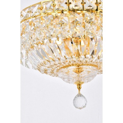 Gold 6-Light Pendant with Clear Royal Cut Crystal