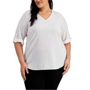 Calvin Klein Womens Textured Pullover Blouse - 1 of 1