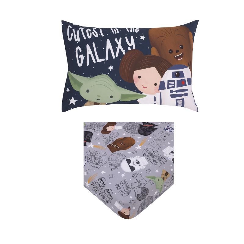 Star Wars Welcome to the Galaxy 2 Piece Toddler Sheet Set - Fitted Bottom Sheet and Reversible Pillowcase, 4 of 5