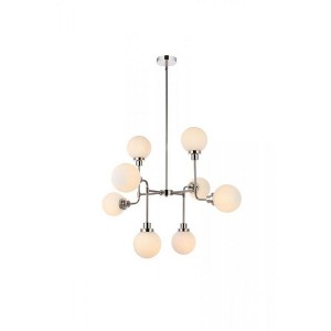 Elegant Lighting Hanson 8 lights pendant in polished nickel with frosted shade - 1 of 4