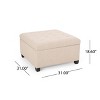 CAVINAS Charming Storage Ottoman Bench with Waffle Stitching,Fabric Footstool with Birch Wood Legs,End of Bed Bench for Living Room,Hallway - 3 of 4