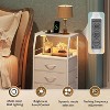 GALAXHERO Night Stand Set of 2 with Charging Station Nightstand with LED Light and 4 Storage Drawers Bedside Tables Wood Shelf Metal Frame 31.9" Tall - 3 of 4