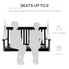 SKRAN 2-Seater Hanging Porch Swing, Outdoor Patio Swing Chair Seat with Slatted Build and Chains, 440lbs Weight Capacity for Patio,Courtyard, Black - 2 of 4