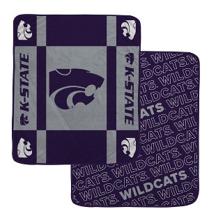 NCAA Kansas State Wildcats Reverse Block Double Sided Ultra Cozy Blanket - 1 of 1
