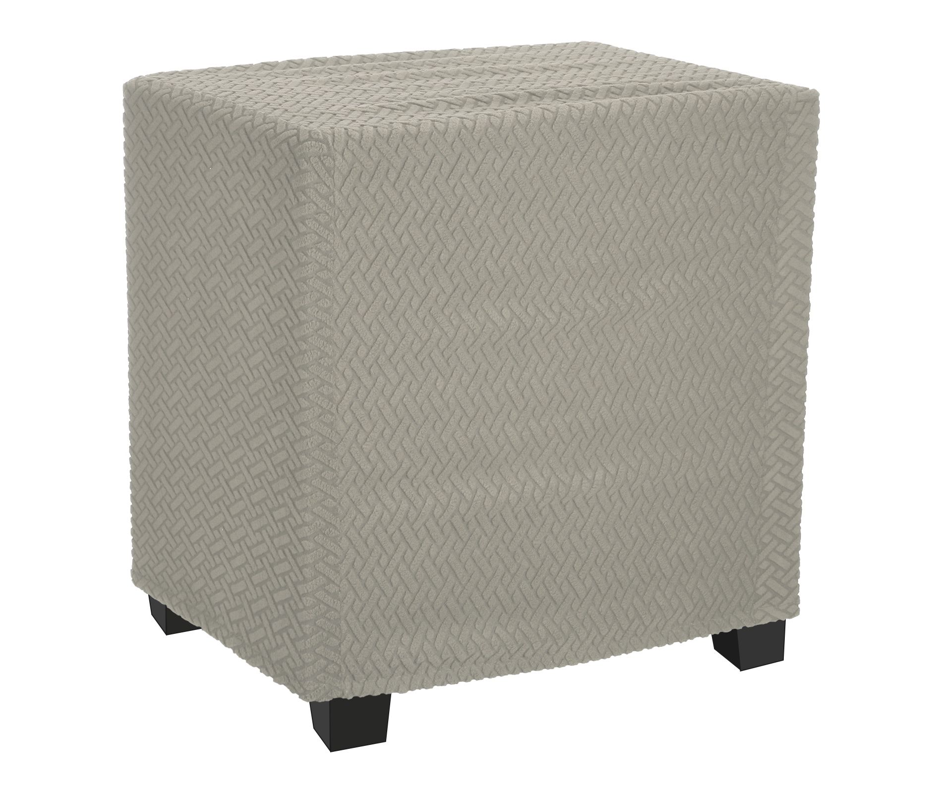 Unique Bargains Living Room T-Shape Knitted Jacquard Stretch Square Silpcover Khaki