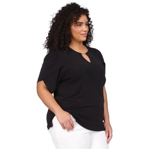 Michael Kors Womens Jersey Chain Neck Petal Sleeve Knit Blouse - 1 of 1