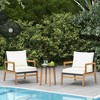 Tangkula 3 PCS Patio Chair Set Wicker Chair & Side Table Set w/ Tempered Glass Tabletop - 2 of 4