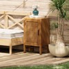 JIONJOY Rustic Wood Nightstand with Slat Door, Farmhouse Bedside Table with 2 Shelves & Storage, Brown Accent Cabinet for Bedroom - 2 of 4
