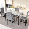 Hooseng Modern Style 5-Piece Dining Room Table And Chairs Set, Faux Marble MDF Table Top and Velvet Upholstered Chairs Dining Table Set for 4 - 4 of 4