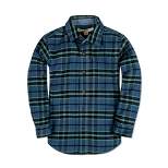 Hope & Henry Boys' Long Sleeve Flannel Button Down Shirt with Elbow Patches, Infant