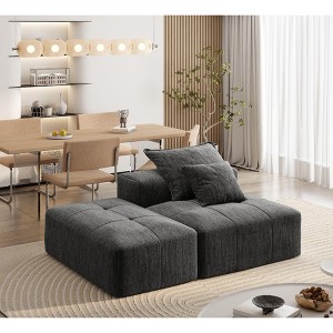 Okak Modern Modular Tufted Design DIY Combination Sofa with Pillows,Chenille Sofa Couch for Living Room,Apartment,Guestroom - 1 of 4