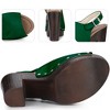 Perphy Women's Slingback Buckle Strap Platform Chunky High Heel Sandals - 3 of 4