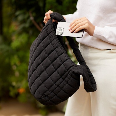 YOUZEY Cloud 9 Puffer Crossbody Purse Bag - Black — фото 3